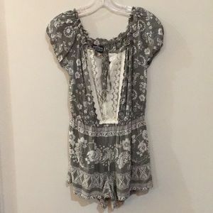 Cute floral and lace romper